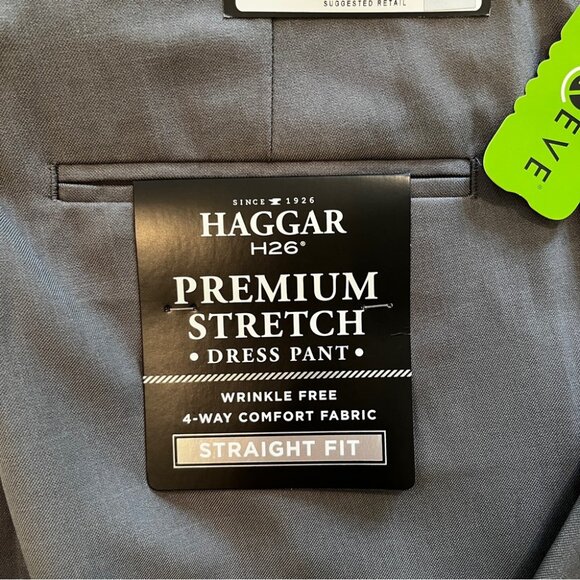 Hagger men’s premium stretch gray slacks 34/30 - Picture 3 of 4